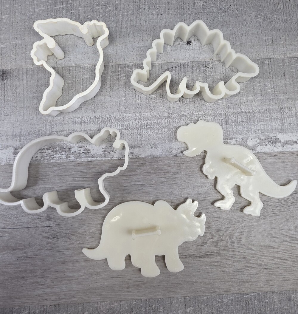 Dinosaurs Cookie Cutter With Fossil Embosser Stamps T-Rex Ghost g51d